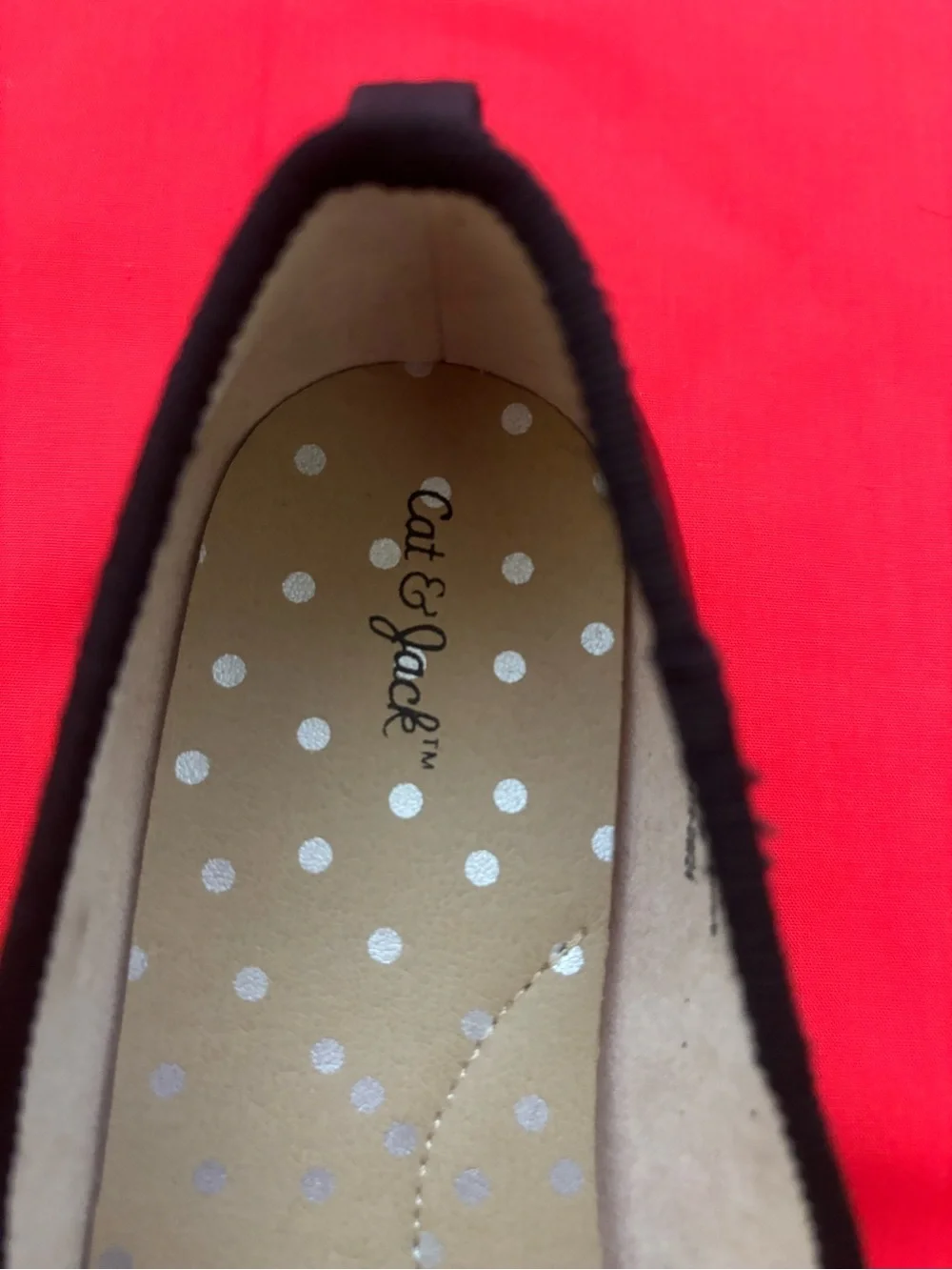 Cat & Jack Black Ballet Flats with Knot Accent